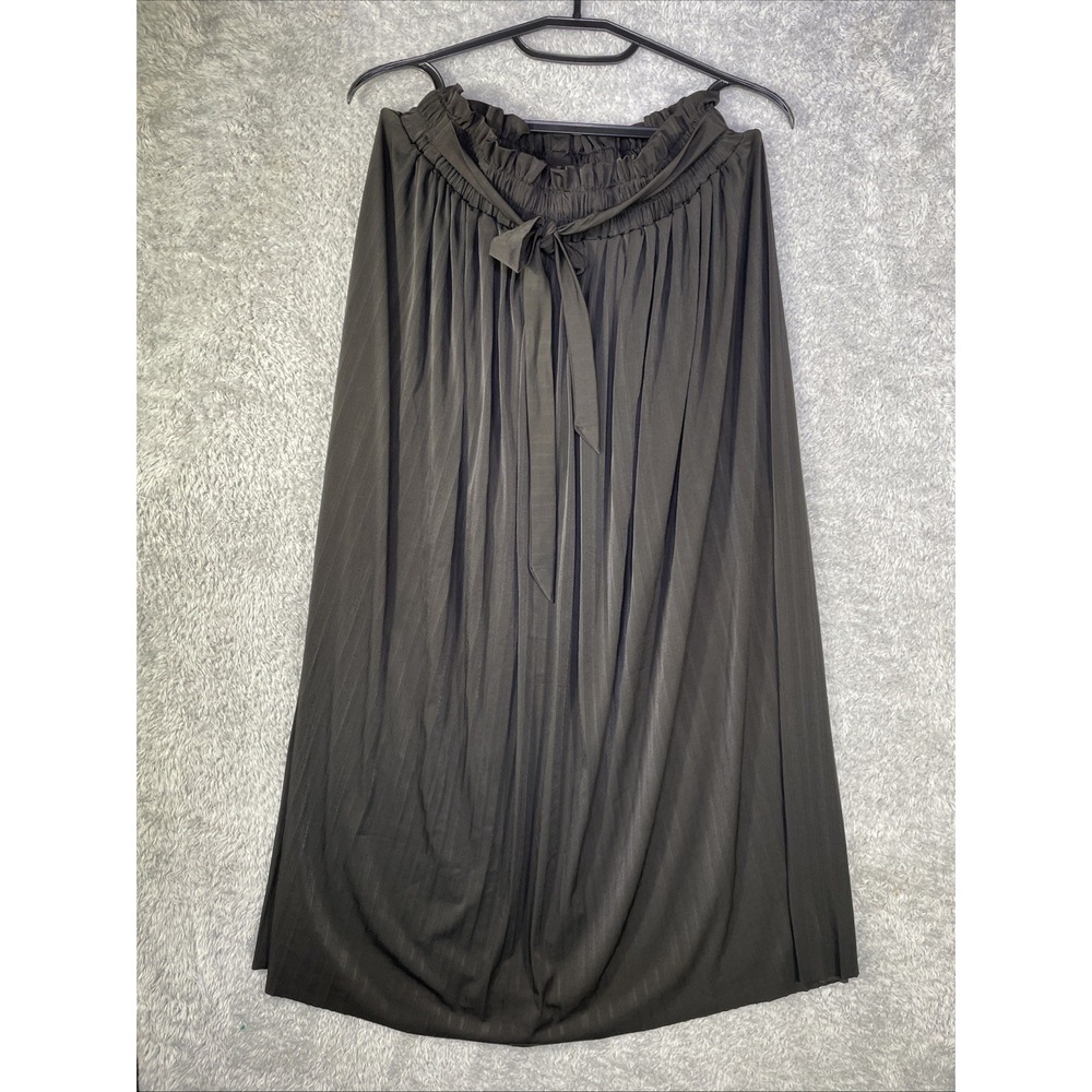 Liv Los Angeles Women's Large Black Maxi Skirt Tie Front